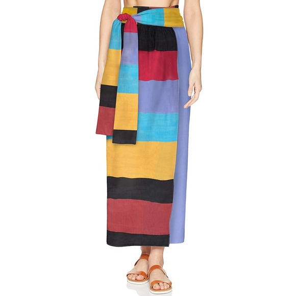 Mara Hoffman Other - MARA HOFFMAN Swim Cora cover up striped colorblock wrap maxi skirt in sunglow S